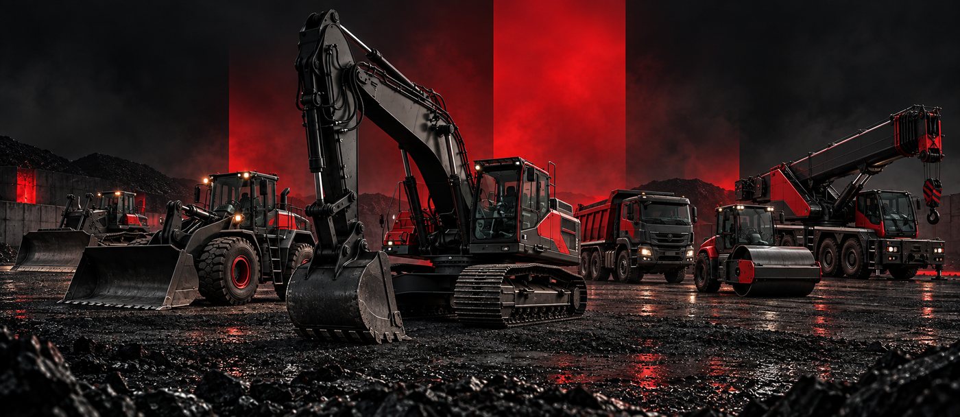 Engins de terrassement mobilisés sur un chantier